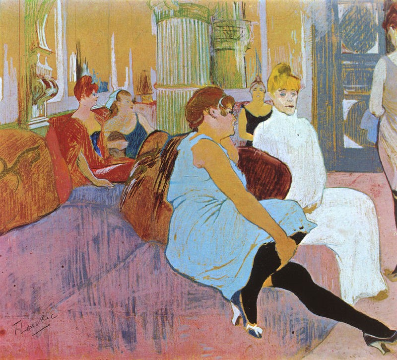 Salon Rue des moulins (1894), pastel, Albi, muse Toulouse-Lautrec